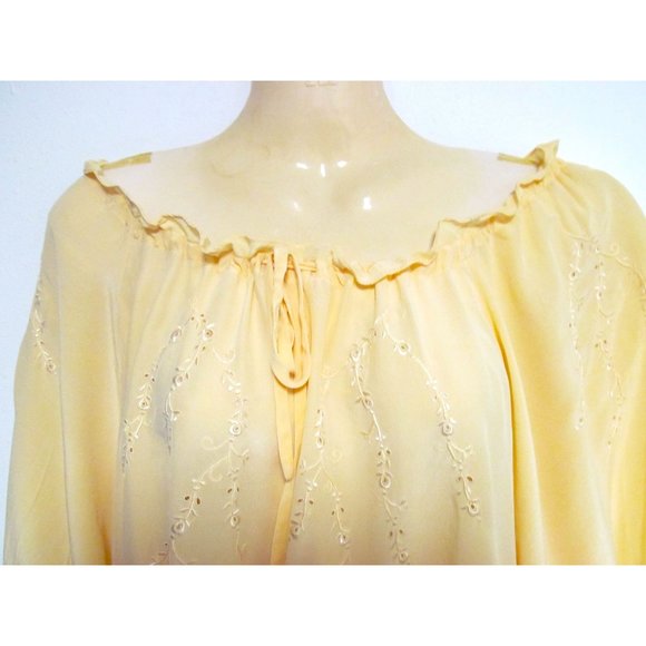 Pierre Cardin Yellow Silk Peasant Blouse - Picture 2 of 12